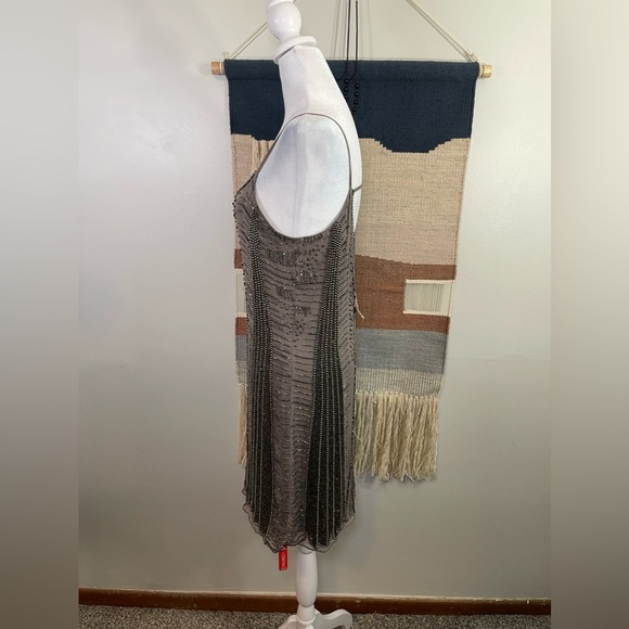 NWT Rebecca Taylor 20s 100%  Silk Beaded Slip Mini A Line Dress size 8 Flapper - Picture 2 of 9